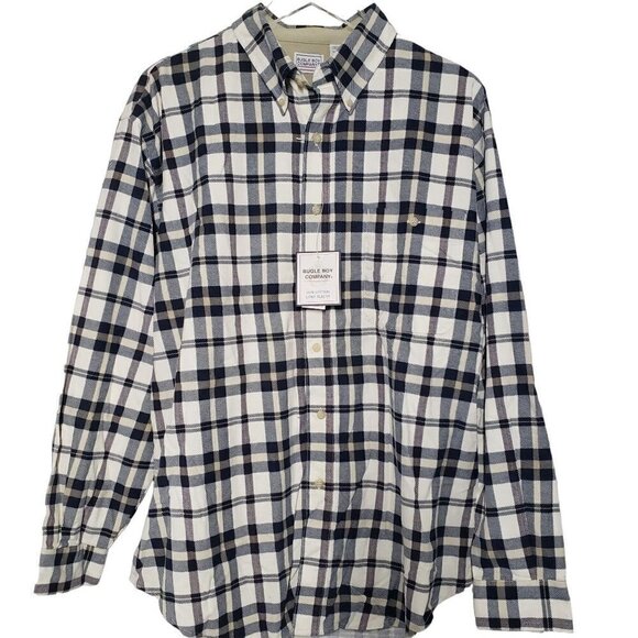 NEW Bugle Boy Plaid Shirt Vintage 100% Cotton Long Sleeve Button Down Mens XL - Picture 1 of 10